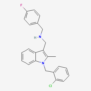 molecular formula C24H22ClFN2 B14147746 1-[1-(2-chlorobenzyl)-2-methyl-1H-indol-3-yl]-N-(4-fluorobenzyl)methanamine CAS No. 940356-00-3
