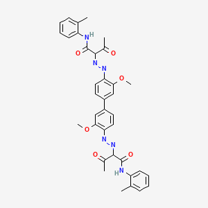 molecular formula C36H36N6O6 B14147764 Butanamide, 2,2'-((3,3'-dimethoxy(1,1'-biphenyl)-4,4'-diyl)bis(azo))bis(N-(2-methylphenyl)-3-oxo- CAS No. 7147-42-4