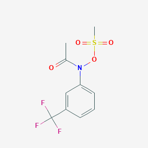 molecular formula C10H10F3NO4S B14147797 N-[(Methanesulfonyl)oxy]-N-[3-(trifluoromethyl)phenyl]acetamide CAS No. 88730-36-3