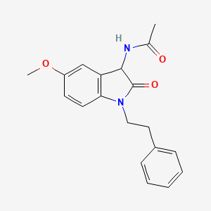 molecular formula C19H20N2O3 B14147865 N-[5-methoxy-2-oxo-1-(2-phenylethyl)-2,3-dihydro-1H-indol-3-yl]acetamide CAS No. 1008950-63-7
