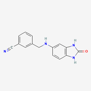 3-{[(2-oxo-2,3-dihydro-1H-1,3-benzodiazol-5-yl)amino]methyl}benzonitrile