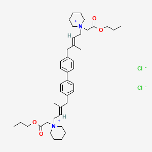 molecular formula C42H62Cl2N2O4 B14148070 Piperidinium, 1,1'-(p,p'-biphenylylenebis(3-methyl-2-butenylene))bis(1-carboxymethyl-, dichloride, dipropyl ester CAS No. 55618-68-3