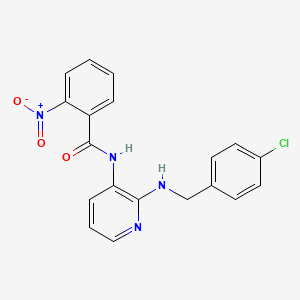molecular formula C19H15ClN4O3 B14148110 N-(2-{[(4-Chlorophenyl)methyl]amino}pyridin-3-yl)-2-nitrobenzamide CAS No. 89154-28-9