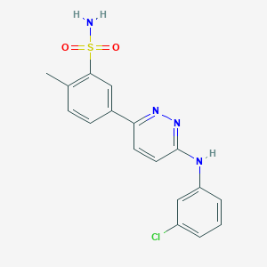 molecular formula C17H15ClN4O2S B14148294 5-{6-[(3-Chlorophenyl)amino]pyridazin-3-yl}-2-methylbenzenesulfonamide 