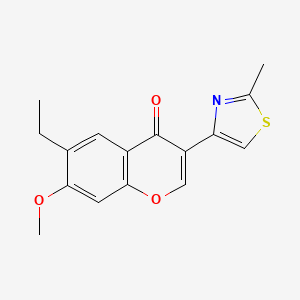 molecular formula C16H15NO3S B14148408 Chromone, 6-ethyl-7-methoxy-3-(2-methyl-4-thiazolyl)- CAS No. 74527-41-6