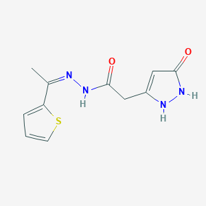 molecular formula C11H12N4O2S B14148534 2-(5-hydroxy-1H-pyrazol-3-yl)-N'-[(1Z)-1-(thiophen-2-yl)ethylidene]acetohydrazide CAS No. 1310351-12-2
