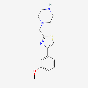 molecular formula C15H19N3OS B1414857 1-{[4-(3-Methoxyphenyl)-1,3-thiazol-2-yl]methyl}piperazine CAS No. 1083201-71-1