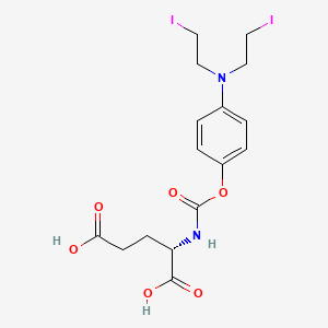 molecular formula C16H20I2N2O6 B14148580 N-[[4-[Bis(2-iodoethyl)amino]phenoxy]carbonyl]-L-glutamic acid CAS No. 156079-88-8