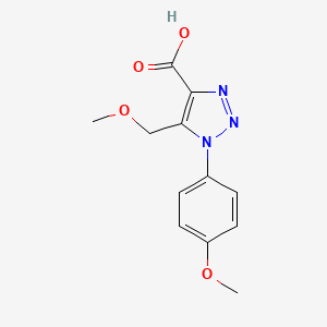 molecular formula C12H13N3O4 B1414865 5-(methoxymethyl)-1-(4-methoxyphenyl)-1H-1,2,3-triazole-4-carboxylic acid CAS No. 1049119-89-2