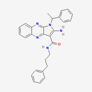 molecular formula C28H27N5O B14148717 2-amino-1-(1-phenylethyl)-N-(3-phenylpropyl)-1H-pyrrolo[2,3-b]quinoxaline-3-carboxamide CAS No. 843669-41-0