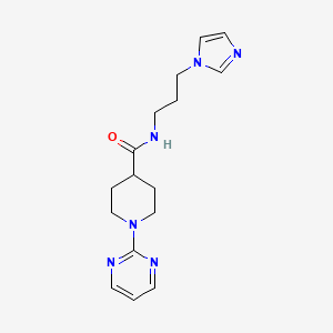molecular formula C16H22N6O B14148735 N-[3-(1H-imidazol-1-yl)propyl]-1-(pyrimidin-2-yl)piperidine-4-carboxamide CAS No. 929971-86-8