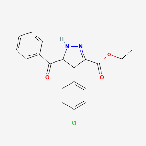 molecular formula C19H17ClN2O3 B14148802 ethyl 5-benzoyl-4-(4-chlorophenyl)-4,5-dihydro-1H-pyrazole-3-carboxylate CAS No. 340296-09-5