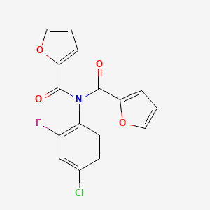 molecular formula C16H9ClFNO4 B14148807 N-(4-chloro-2-fluorophenyl)-N-(furan-2-ylcarbonyl)furan-2-carboxamide CAS No. 667436-04-6
