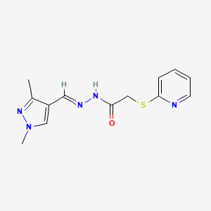 molecular formula C13H15N5OS B14148886 N'-[(E)-(1,3-dimethyl-1H-pyrazol-4-yl)methylidene]-2-(pyridin-2-ylsulfanyl)acetohydrazide 