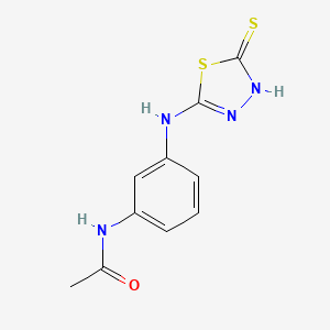 molecular formula C10H10N4OS2 B1414895 N-{3-[(5-sulfanyl-1,3,4-thiadiazol-2-yl)amino]phenyl}acetamide CAS No. 1000933-13-0