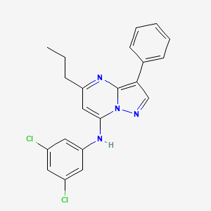 molecular formula C21H18Cl2N4 B14148970 N-(3,5-dichlorophenyl)-3-phenyl-5-propylpyrazolo[1,5-a]pyrimidin-7-amine 