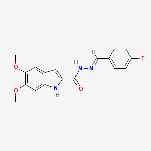 molecular formula C18H16FN3O3 B14149146 N'-[(E)-(4-fluorophenyl)methylidene]-5,6-dimethoxy-1H-indole-2-carbohydrazide 