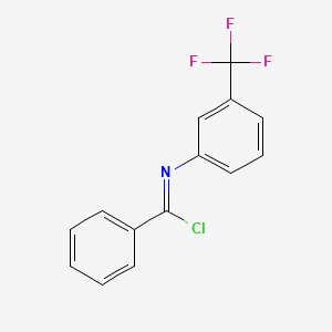molecular formula C14H9ClF3N B14149189 N-[3-(Trifluoromethyl)phenyl]benzenecarboximidoyl chloride CAS No. 89292-23-9