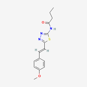 molecular formula C15H17N3O2S B14149197 N-[5-[(E)-2-(4-methoxyphenyl)ethenyl]-1,3,4-thiadiazol-2-yl]butanamide CAS No. 714292-03-2