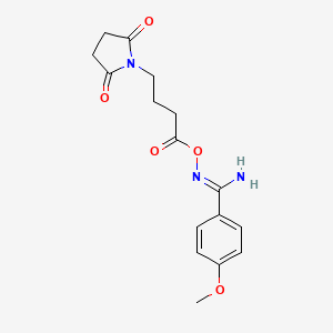molecular formula C16H19N3O5 B14149301 N'-{[4-(2,5-dioxopyrrolidin-1-yl)butanoyl]oxy}-4-methoxybenzenecarboximidamide CAS No. 893611-83-1