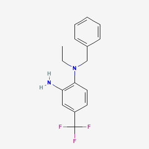 molecular formula C16H17F3N2 B1414937 N1-Benzyl-N1-ethyl-4-(trifluoromethyl)benzene-1,2-diamine CAS No. 1038734-05-2