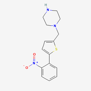 molecular formula C15H17N3O2S B1414942 1-{[5-(2-硝基苯基)噻吩-2-基]甲基}哌嗪 CAS No. 1050910-03-6