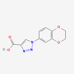 molecular formula C11H9N3O4 B1414944 1-(2,3-二氢-1,4-苯二氧杂环-6-基)-1H-1,2,3-三唑-4-羧酸 CAS No. 1049606-32-7