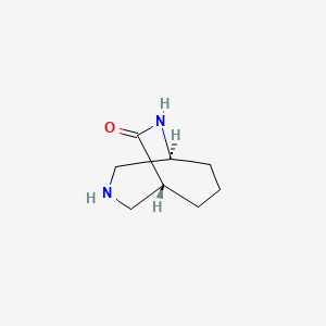 molecular formula C8H14N2O B1414946 rac-(1S,5R)-3,9-diazabicyclo[3.3.2]decan-10-one CAS No. 97278-42-7