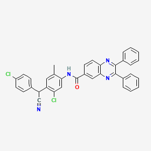 molecular formula C36H24Cl2N4O B14149527 N-{5-chloro-4-[(4-chlorophenyl)(cyano)methyl]-2-methylphenyl}-2,3-diphenylquinoxaline-6-carboxamide CAS No. 7047-03-2