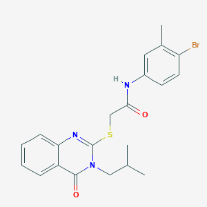 molecular formula C21H22BrN3O2S B14149735 N-(4-bromo-3-methylphenyl)-2-{[3-(2-methylpropyl)-4-oxo-3,4-dihydroquinazolin-2-yl]sulfanyl}acetamide CAS No. 939746-11-9