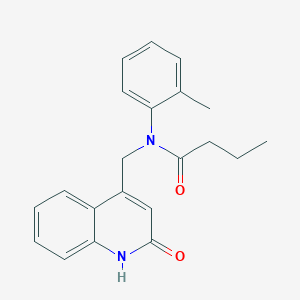 molecular formula C21H22N2O2 B14149857 N-(2-methylphenyl)-N-[(2-oxo-1H-quinolin-4-yl)methyl]butanamide CAS No. 714922-23-3