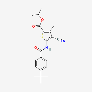 molecular formula C21H24N2O3S B14149865 Propan-2-yl 5-{[(4-tert-butylphenyl)carbonyl]amino}-4-cyano-3-methylthiophene-2-carboxylate CAS No. 303135-25-3