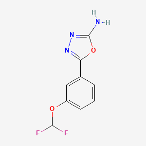 molecular formula C9H7F2N3O2 B1415012 5-[3-(Difluoromethoxy)phenyl]-1,3,4-oxadiazol-2-amine CAS No. 1039899-32-5