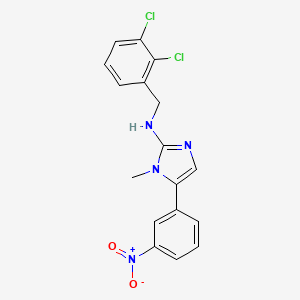 molecular formula C17H14Cl2N4O2 B14150251 N-(2,3-dichlorobenzyl)-1-methyl-5-(3-nitrophenyl)-1H-imidazol-2-amine CAS No. 754235-40-0
