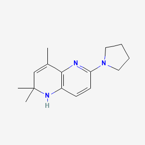 molecular formula C15H21N3 B14150299 2,2,4-Trimethyl-6-(pyrrolidin-1-yl)-1,2-dihydro-1,5-naphthyridine CAS No. 88724-31-6
