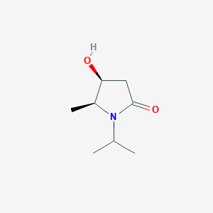 molecular formula C8H15NO2 B141503 2-Pyrrolidinone,4-hydroxy-5-methyl-1-(1-methylethyl)-,(4S-cis)-(9CI) CAS No. 150884-80-3