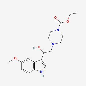 molecular formula C18H25N3O4 B14150402 Ethyl 4-[2-hydroxy-2-(5-methoxy-1H-indol-3-yl)ethyl]piperazine-1-carboxylate CAS No. 374909-95-2