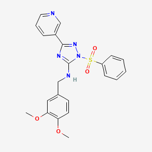 molecular formula C22H21N5O4S B14150512 N-(3,4-dimethoxybenzyl)-1-(phenylsulfonyl)-3-(pyridin-3-yl)-1H-1,2,4-triazol-5-amine CAS No. 879066-21-4