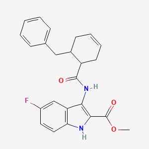 molecular formula C24H23FN2O3 B14150519 methyl 3-{[(6-benzylcyclohex-3-en-1-yl)carbonyl]amino}-5-fluoro-1H-indole-2-carboxylate CAS No. 890093-65-9