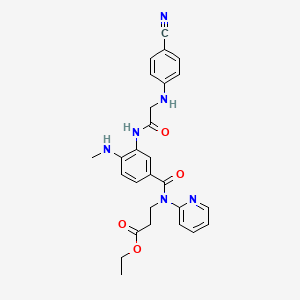 ethyl 3-(3-(2-(4-cyanophenylamino)acetamido)-4-(methylamino)-N-(pyridin-2-yl)benzamido)propanoate
