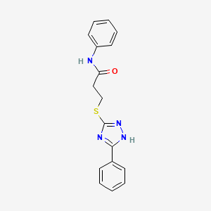 molecular formula C17H16N4OS B14150578 N-Phenyl-3-[(5-phenyl-1H-1,2,4-triazol-3-yl)sulfanyl]propanamide CAS No. 88743-67-3