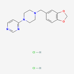 molecular formula C16H20Cl2N4O2 B14150665 Pyrimidine, 4-(4-piperonyl-1-piperazinyl)-, dihydrochloride CAS No. 21280-17-1