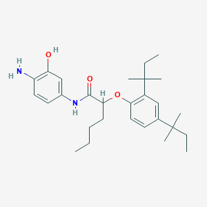 molecular formula C28H42N2O3 B14150877 N-(4-Amino-3-hydroxyphenyl)-2-[2,4-bis(1,1-dimethylpropyl)phenoxy]hexanamide CAS No. 94589-32-9