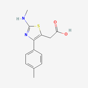 molecular formula C13H14N2O2S B1415090 （2-甲基氨基-4-对甲苯基-噻唑-5-基）-乙酸 CAS No. 1019107-98-2