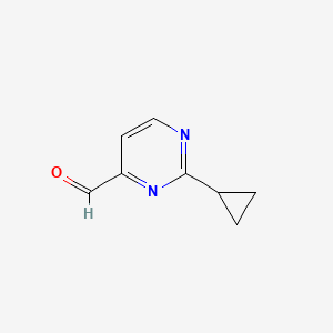 molecular formula C8H8N2O B1415097 2-Cyclopropylpyrimidine-4-carbaldehyde CAS No. 948549-81-3
