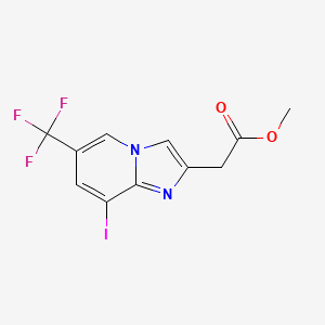 B1415103 Methyl 2-[8-iodo-6-(trifluoromethyl)imidazo[1,2-a]pyridin-2-yl]acetate CAS No. 1092352-47-0