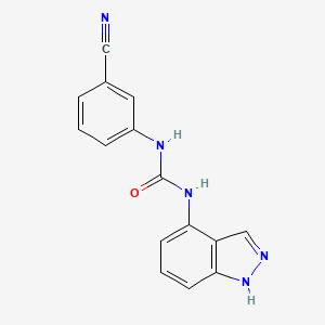 molecular formula C15H11N5O B1415104 N-(3-cyanophenyl)-N'-(1H-indazol-4-yl)urea CAS No. 1092346-46-7
