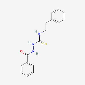 molecular formula C16H17N3OS B14151225 Benzoic acid, 2-(((2-phenylethyl)amino)thioxomethyl)hydrazide CAS No. 77516-55-3