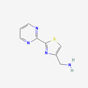 molecular formula C8H8N4S B1415156 (2-(Pyrimidin-2-yl)thiazol-4-yl)methanamine CAS No. 1123169-55-0