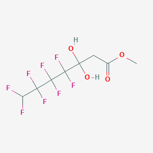 molecular formula C8H8F8O4 B14151576 Methyl 4,4,5,5,6,6,7,7-octafluoro-3,3-dihydroxyheptanoate CAS No. 89129-74-8
